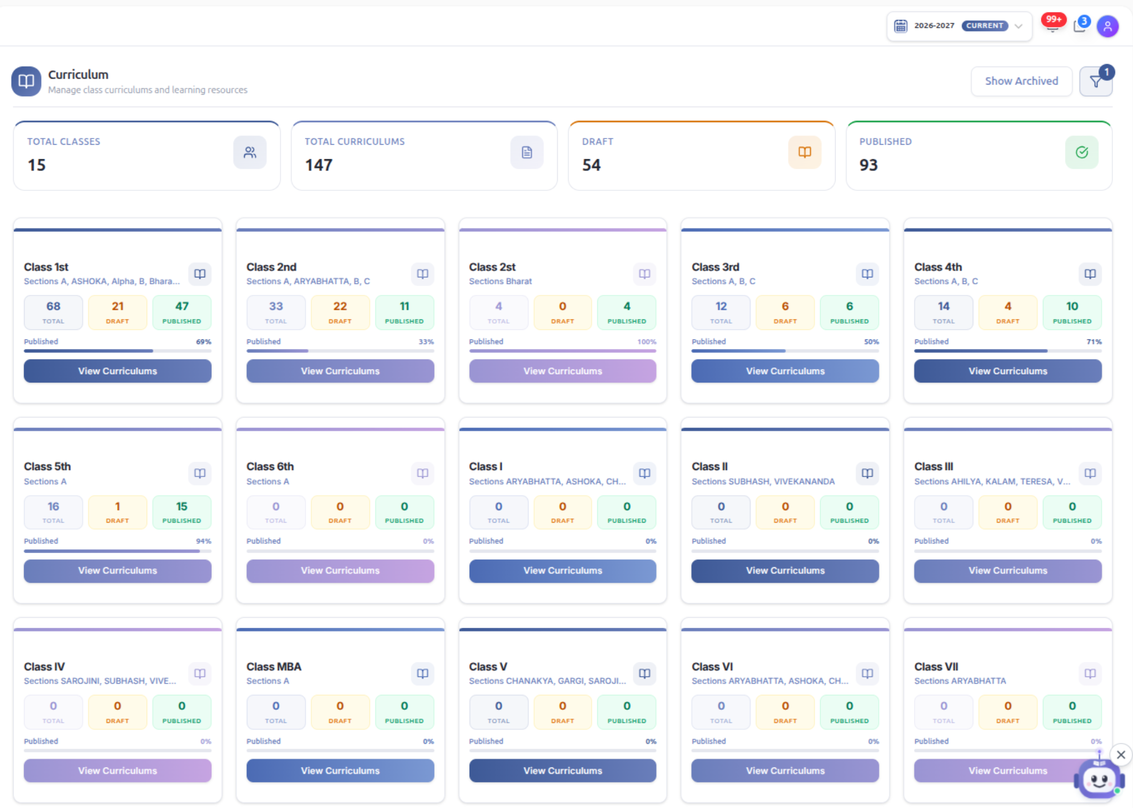 SAZO teacher panel showing the attendance import workflow with class and session setup